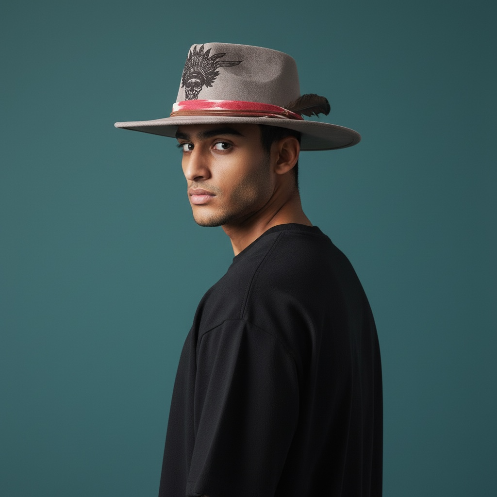 The Sentinel – Wide Brim Suede Fedora Hat in Soft Grey
