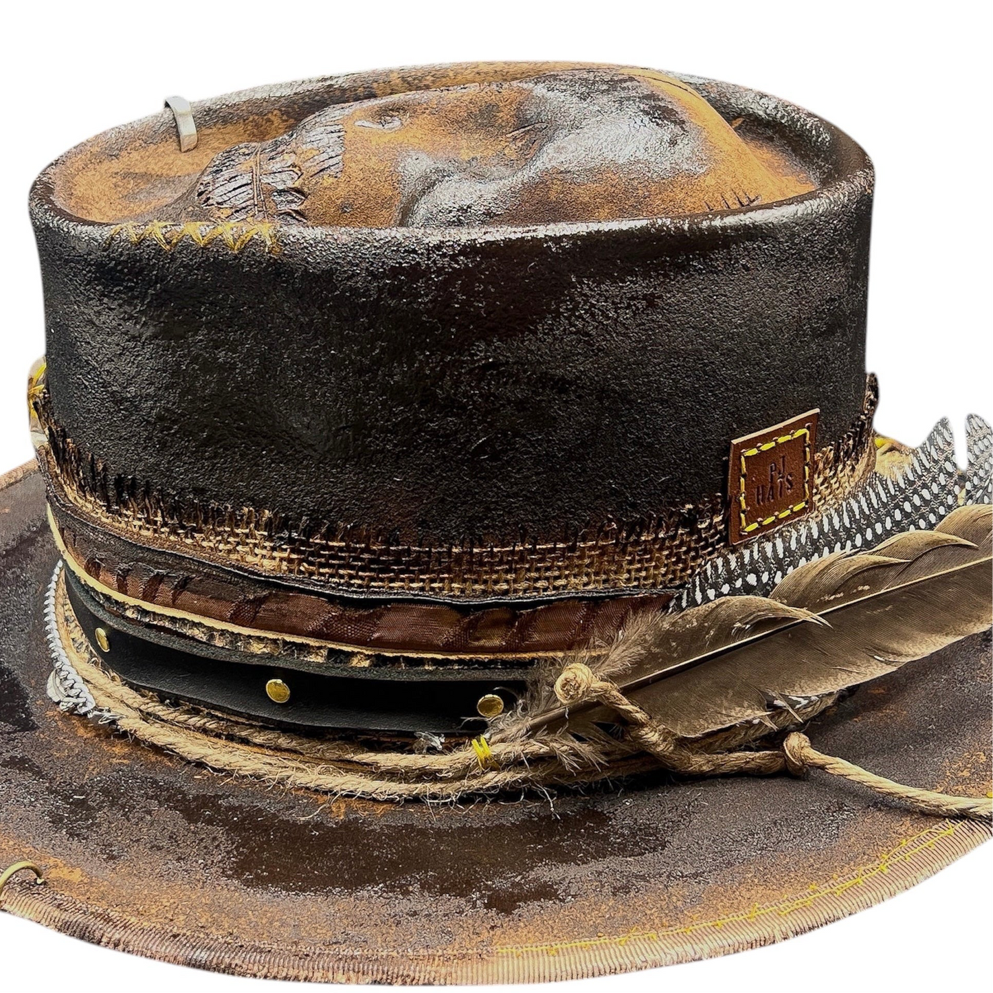 In Stock – Rare Vintage Skull Hat – Dark Ilaj – Leather Effect Style Hat · Handcrafted