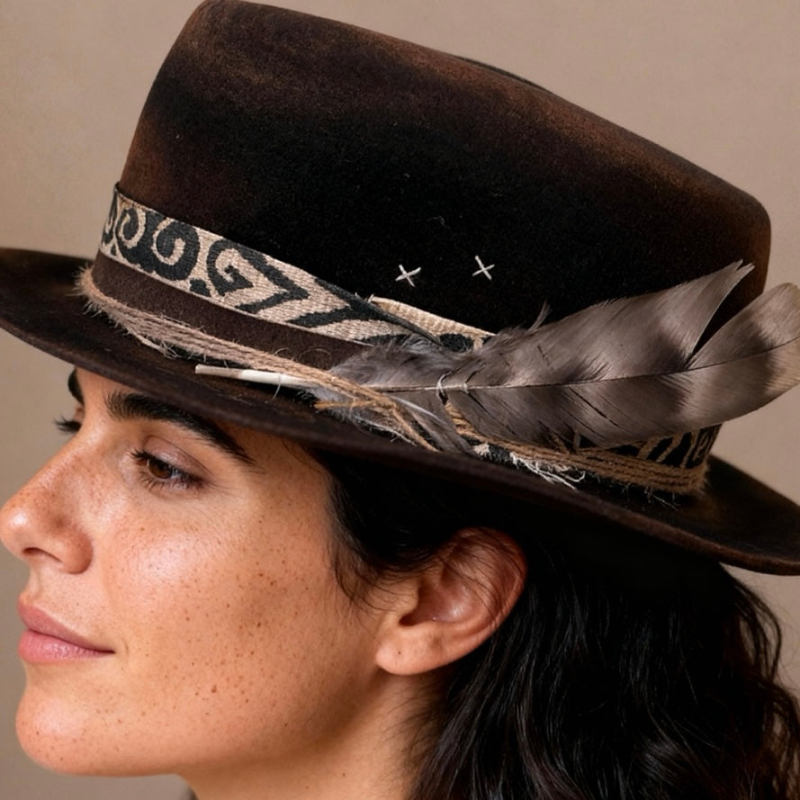 Porkpie Style – Black Bohemian Felt Hat