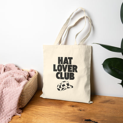 Hat Lover Club Canvas Tote Bag – 'Hat Lover Club' Graphic Cotton Shopper