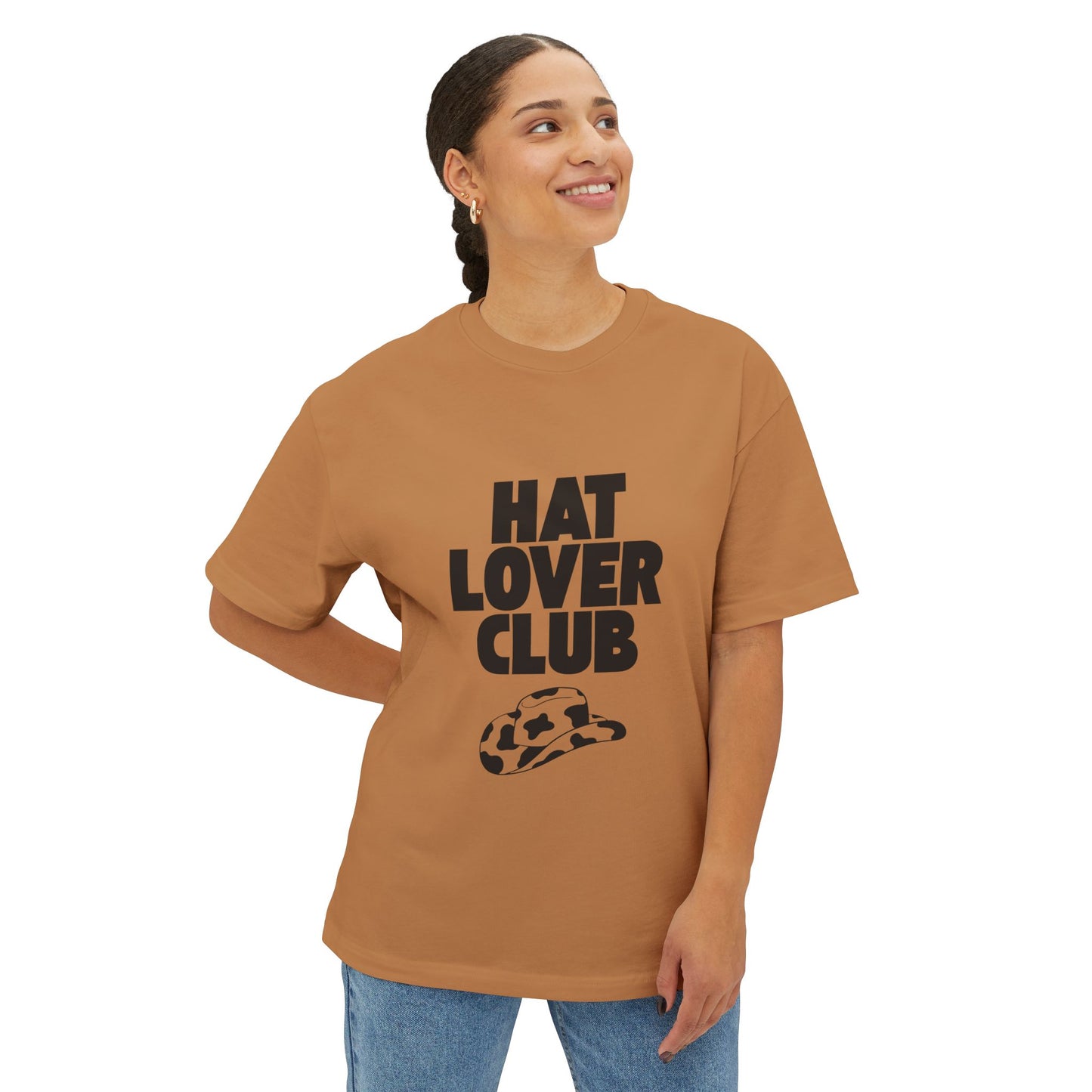 Hat Lover Club Tee — Graphic Oversized Boxy T‑Shirt