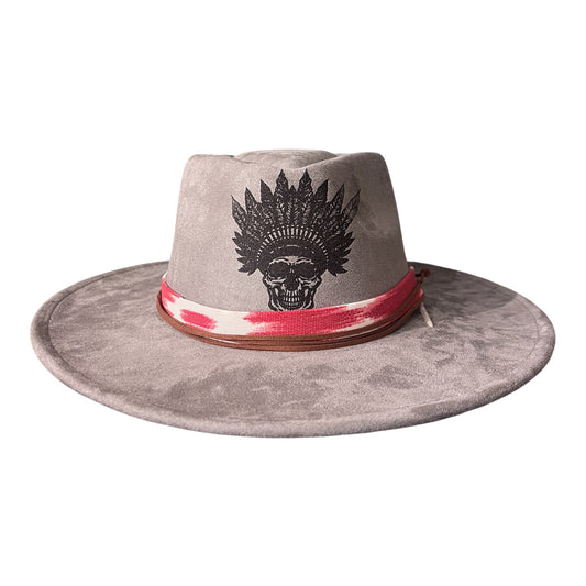 The Sentinel – Wide Brim Suede Fedora Hat in Soft Grey