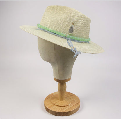 In Stock – Isabella – Classic White Straw Fedora Hat for Summer