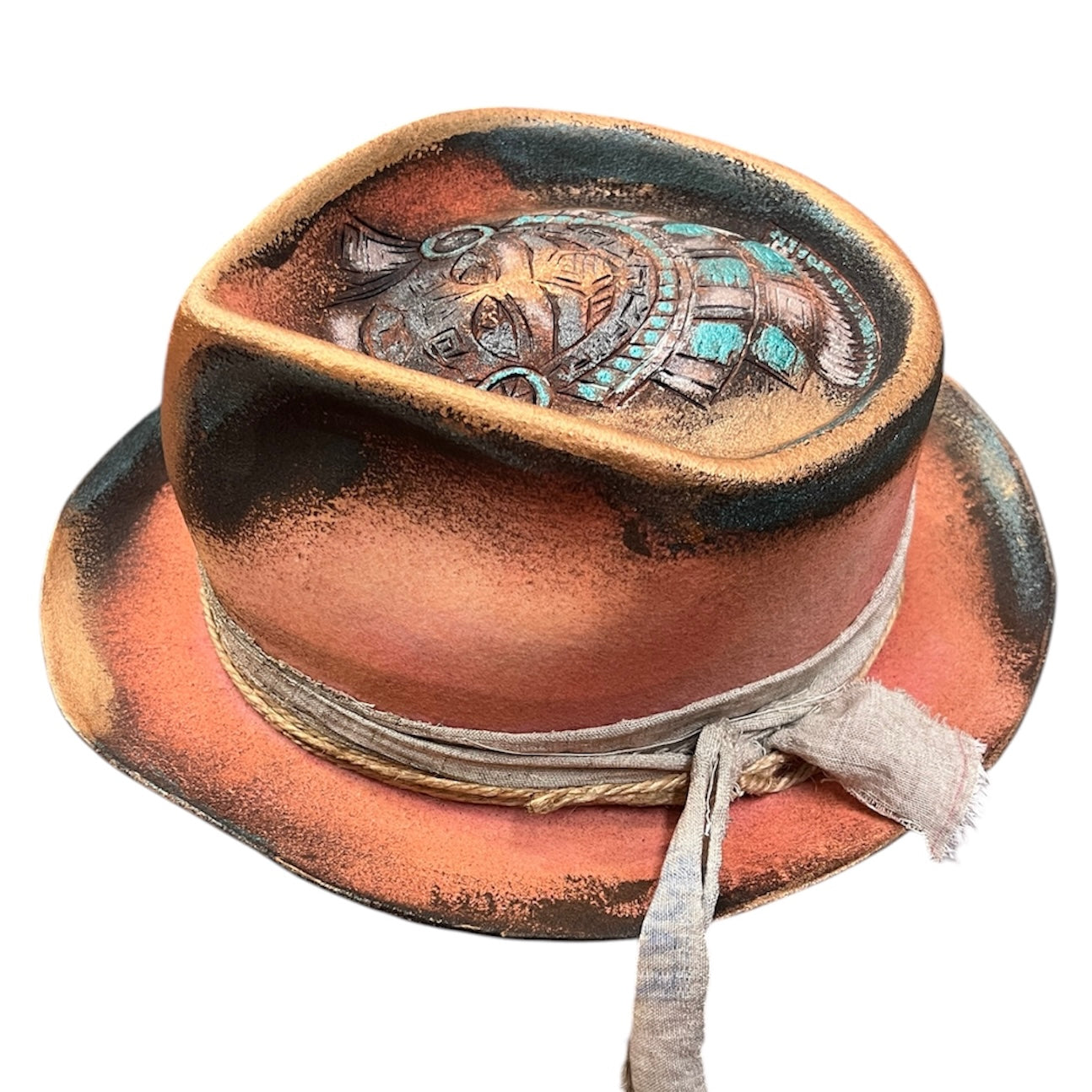 The Sun Lord – Pink Custom Hand-Painted Fedora Hat