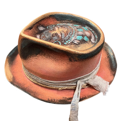 The Sun Lord – Pink Custom Hand-Painted Fedora Hat