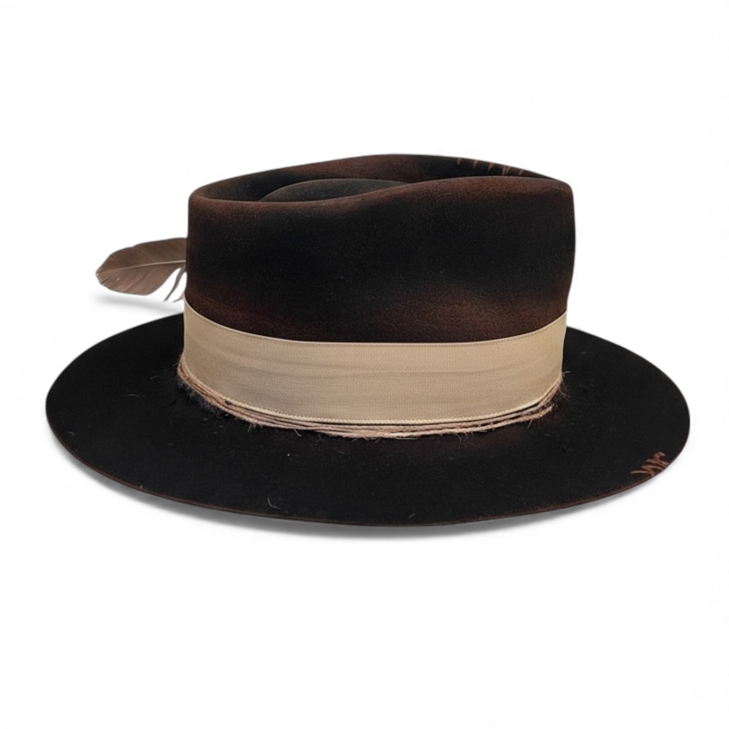 The Arizona Beige – Ethnic Bohemian Style Felt Fedora Hat