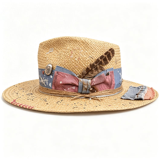 Wide Brim Straw Hat – Artist – handmade straw wide brim hat by artisan Ruby Cantero | Pokijomba Hats