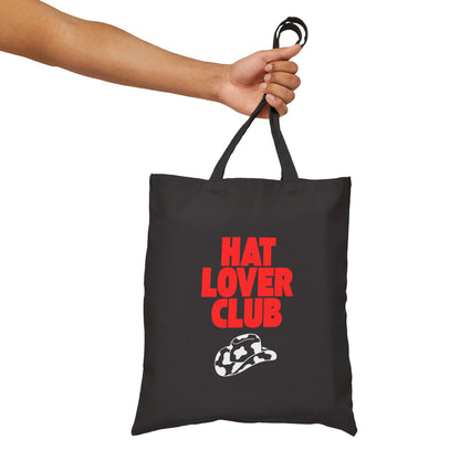 Hat Lover Club Canvas Tote Bag – 'Hat Lover Club' Graphic Cotton Shopper