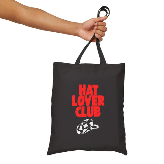 Hat Lover Club Canvas Tote Bag – 'Hat Lover Club' Graphic Cotton Shopper