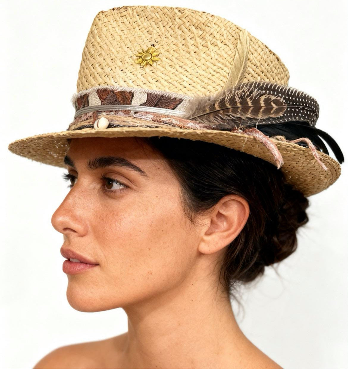 Straw Medium Brim Fedora Hat – Summer Hat – handmade straw fedora hat by artisan Ruby Cantero | Pokijomba Hats