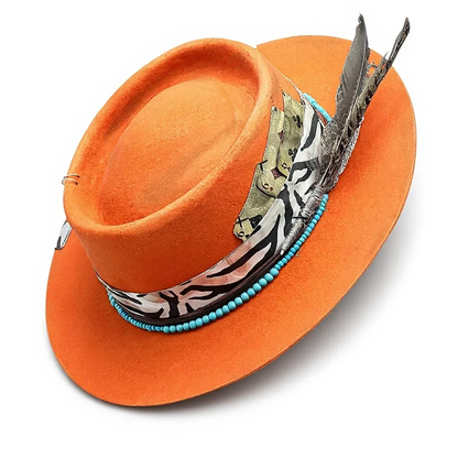 La Brujería Rare Vintage Felt Hat – Handmade Round Crown Rock Boho Style