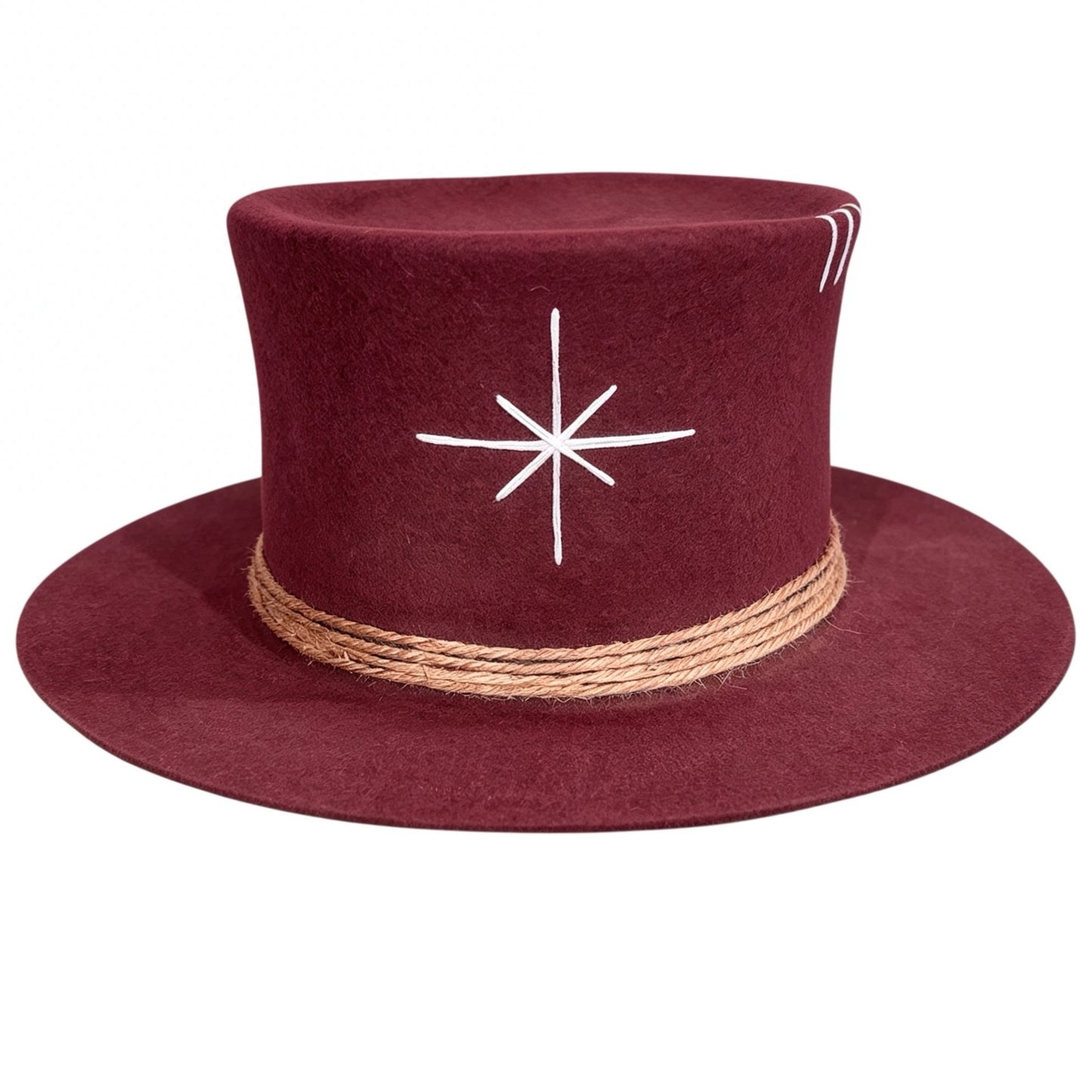 Tulum – Wool Felt Top Hat in Burgundy
