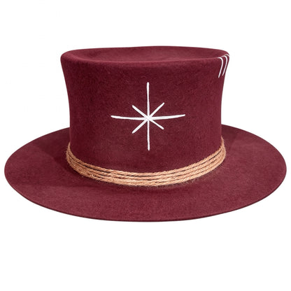 Tulum – Wool Felt Top Hat in Burgundy