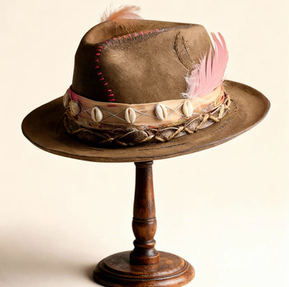Burning Man Hat – Wool Felt Hat Leather Effect