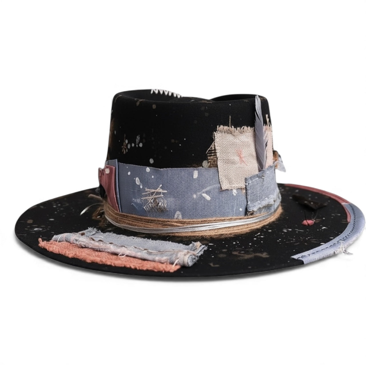 Rare Vintage Style Wool Felt Hat – Out Of The Ordinary – Hand-Painted Artistic Hat