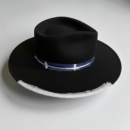 Hannah – Black Wool Felt Hat – Statement Fedora