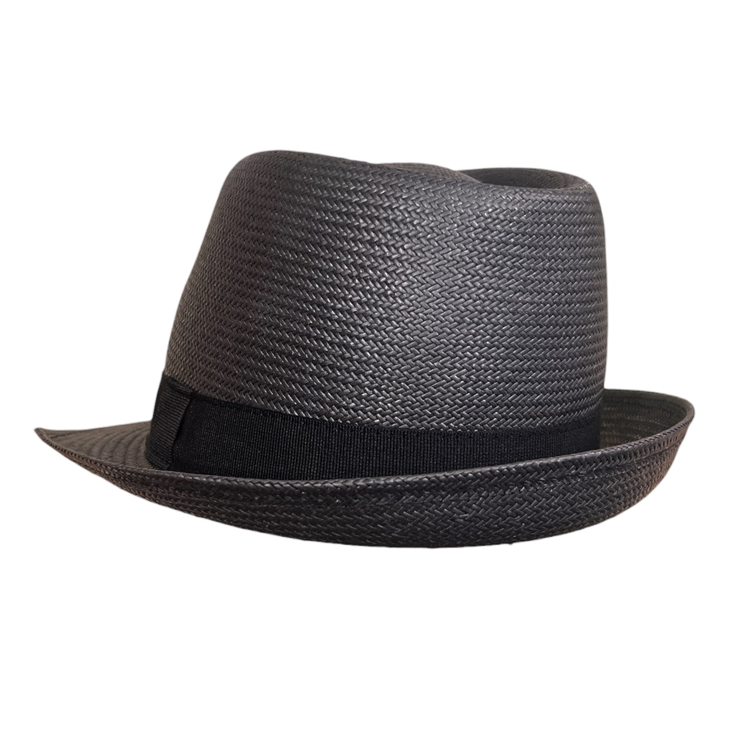 POKIS — Black Summer Straw Trilby Hat