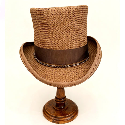 Brown Straw Top Hat – Elegant Summer Top Hat