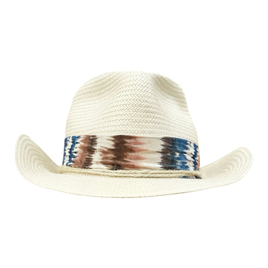 The Saltwind Hat in Ivory – Handmade Shantung Cowboy Hat with Ikat Band
