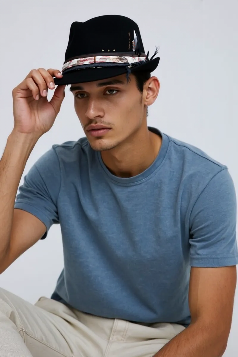Boho Rock Style Wool Fedora Hat – Short Brim Collection