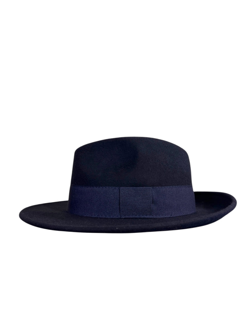 POKIS – Classic Fedora Hat – Foldable, Wool Felt Hat in Dark Blue