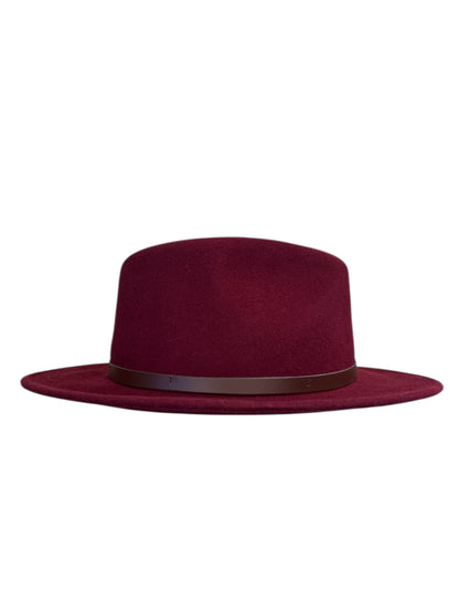 Classic Teardrop Fedora Hat – Foldable, Waterproof & Flexible Indiana Jones Wool Felt Hat in Burgundy