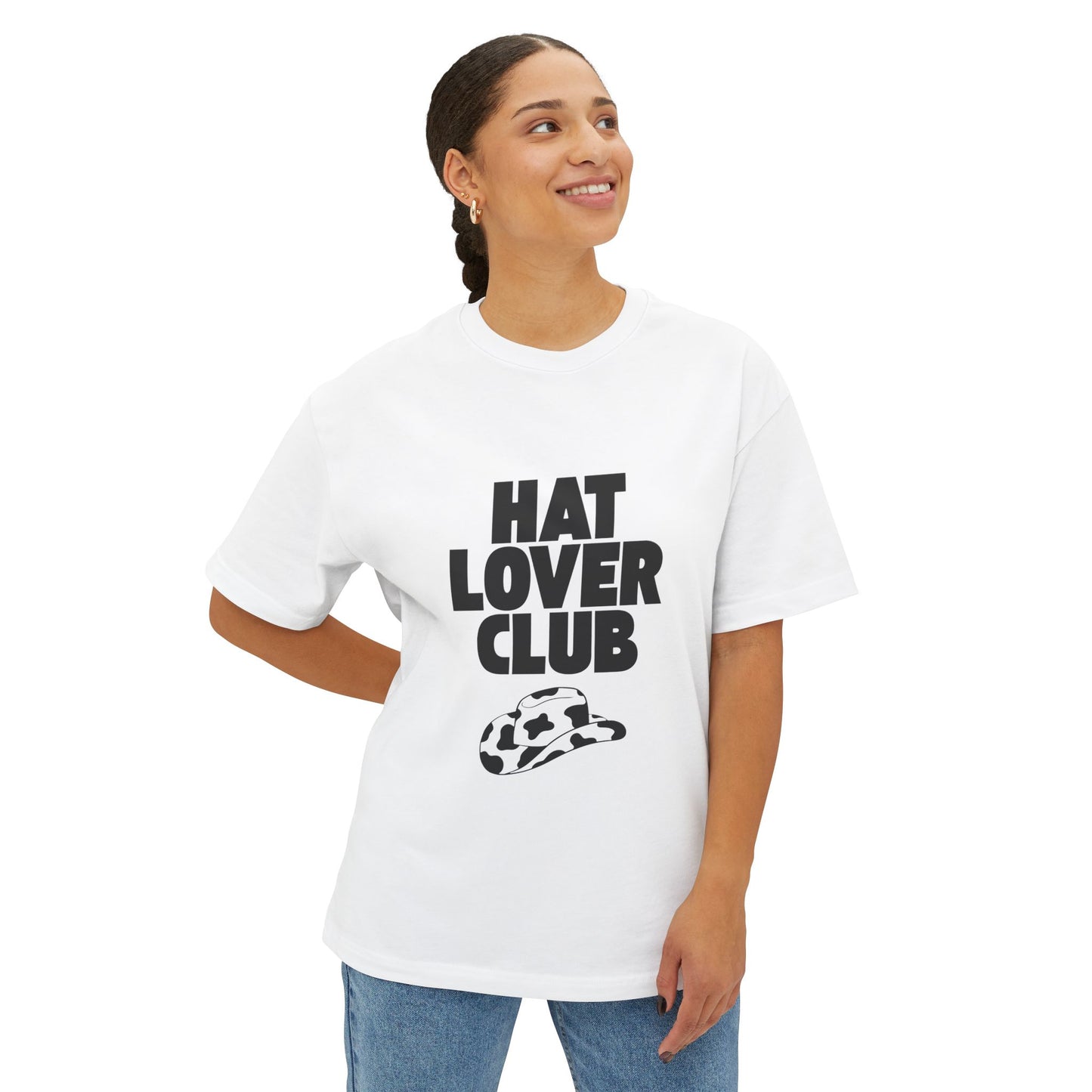Hat Lover Club Tee — Graphic Oversized Boxy T‑Shirt