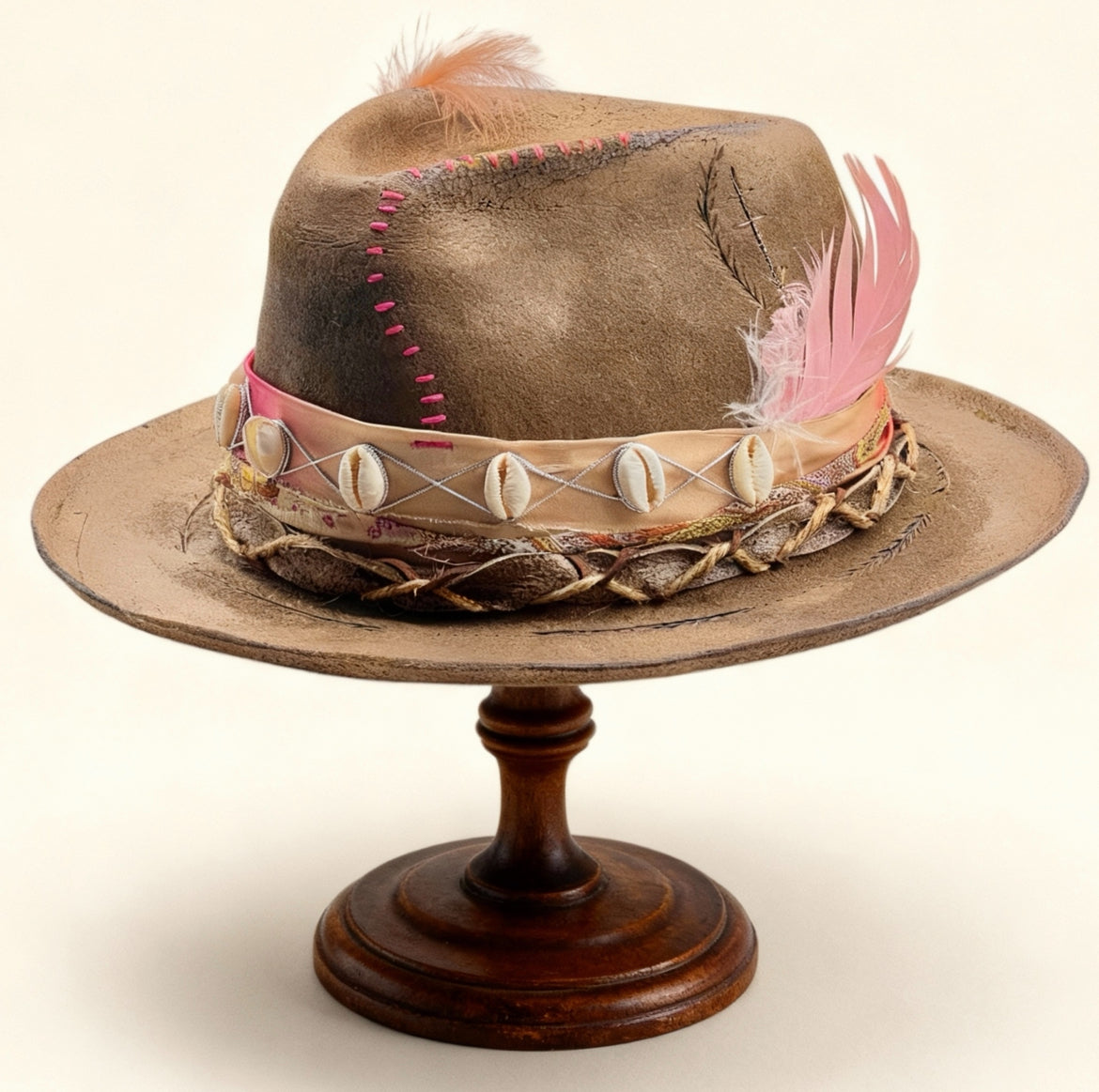 Burning Man Hat – Wool Felt Hat Leather Effect