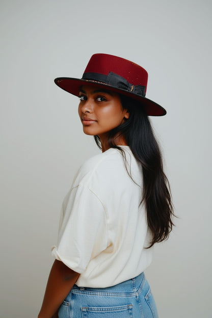 In Stock – Chloe – Round Crown Wool Felt Hat