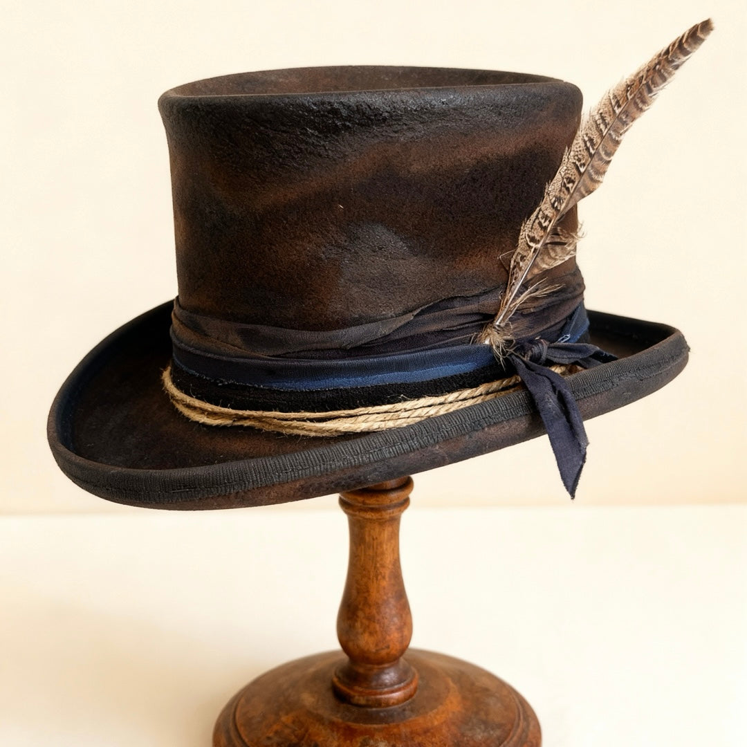 Edgy Distressed Top Hat – Billy the Kid Inspired