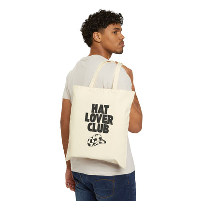Hat Lover Club Canvas Tote Bag – 'Hat Lover Club' Graphic Cotton Shopper