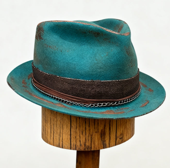Sierra Azul – Short Brim Wool Felt Fedora Hat –… – wool felt fedora hat, detail view 7 | Pokijomba Hats