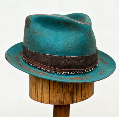 Sierra Azul – Short Brim Wool Felt Fedora Hat –… – wool felt fedora hat, detail view 7 | Pokijomba Hats