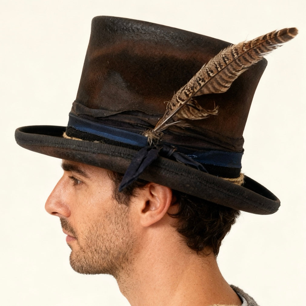 Edgy Distressed Top Hat – Billy the Kid Inspired