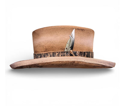 In Stock– Steampunk Wool Felt Low Top Hat For Men and Women