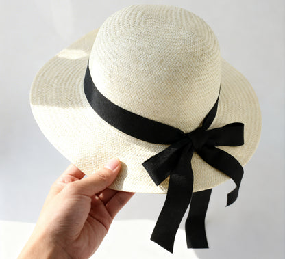 The Saint-Tropez — Wide Brim Cream Straw Hat |… – handcrafted straw hat made in Italy, detail view 4 | Pokijomba Hats