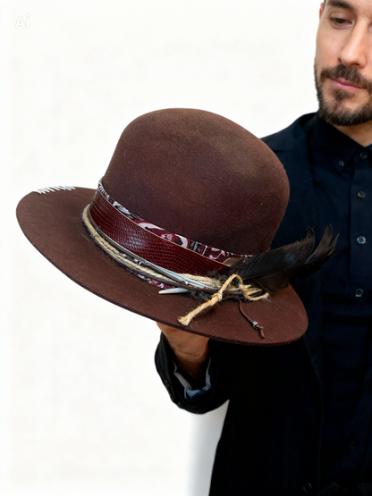 The Apache Hat  – Bohemian Open Crown Wool Felt Hat