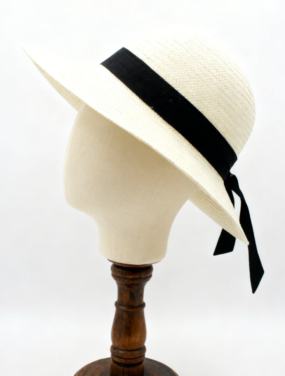 The Saint-Tropez — Wide Brim Cream Straw Hat |… – handcrafted straw hat made in Italy, detail view 6 | Pokijomba Hats