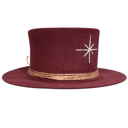 Tulum – Wool Felt Top Hat in Burgundy
