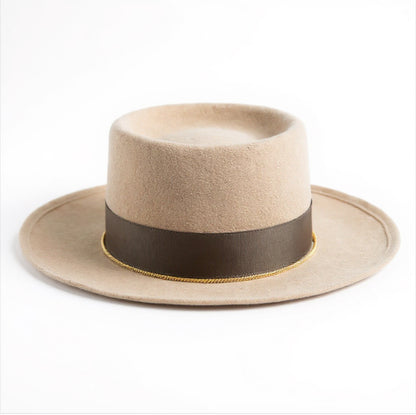 Triana – Round Crown Hat – Beige