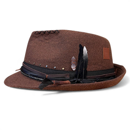 Boho Rock Style Wool Fedora Hat – Short Brim Collection