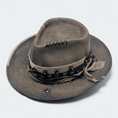 Shak – The leather Effect Statement Hat – Bohemian Elegant Fedora