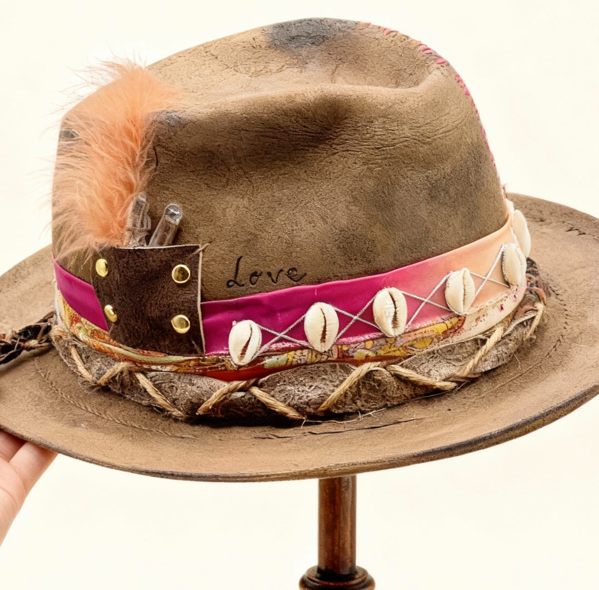 Burning Man Hat – Wool Felt Hat Leather Effect