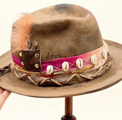 Burning Man Hat – Wool Felt Hat Leather Effect
