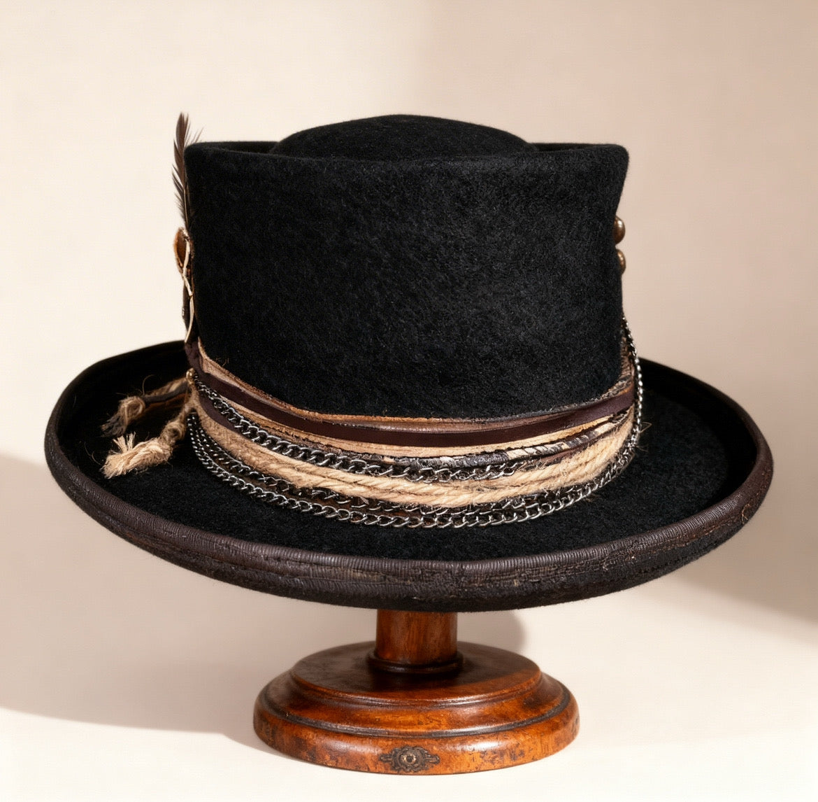 The Dorian in Black – Vintage Wool Felt Top Hat