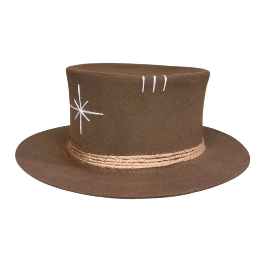 Tulum – Wool Felt Top Hat in Mocca
