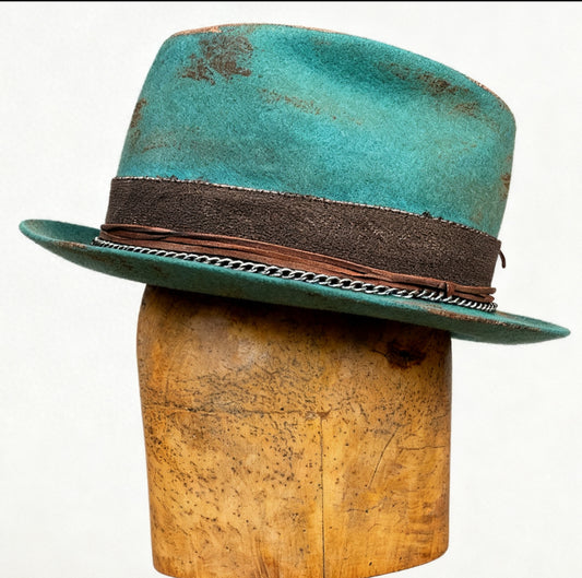 Sierra Azul – Short Brim Wool Felt Fedora Hat –… – wool felt fedora hat, detail view 2 | Pokijomba Hats