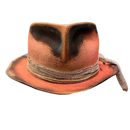 The Sun Lord – Pink Custom Hand-Painted Fedora Hat