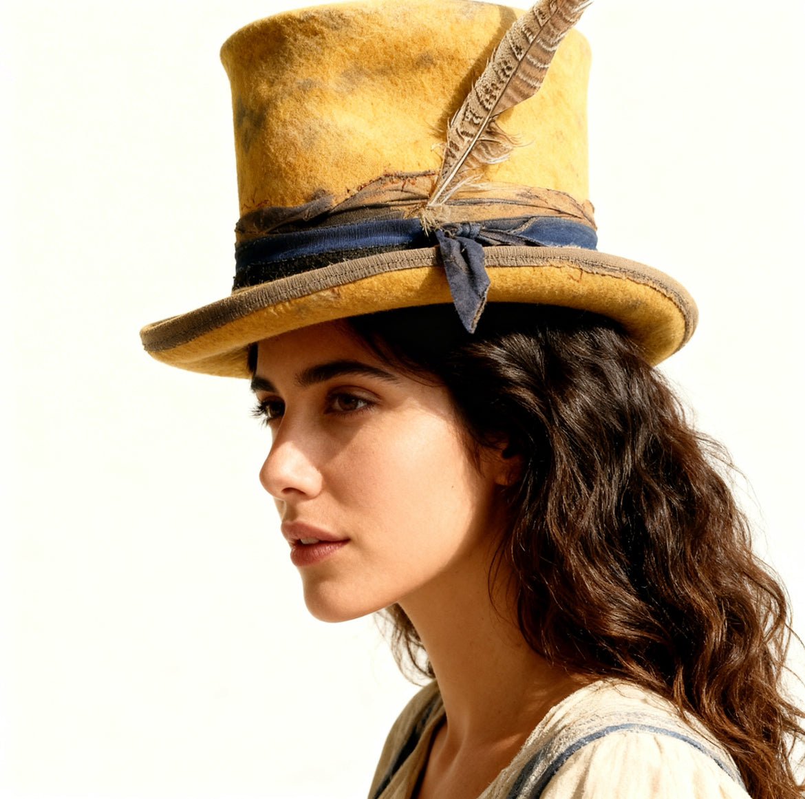 Tamarino – Edgy Distressed Wool Felt Top Hat