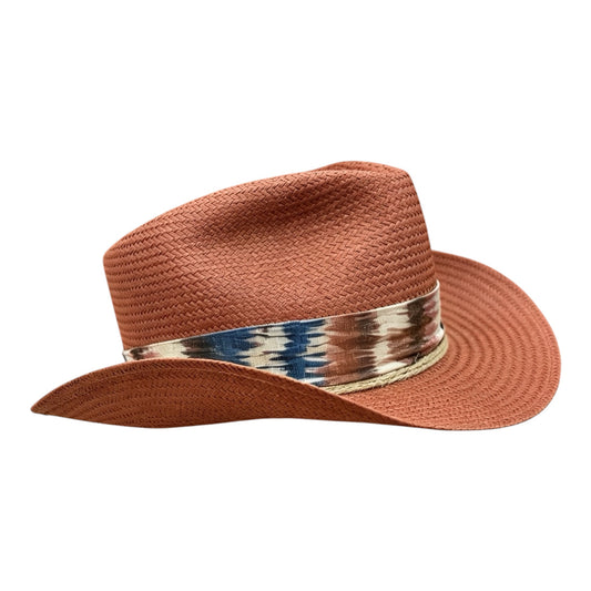 The Saltwind Hat in Ember – Handmade Shantung Cowboy Hat with Ikat Band